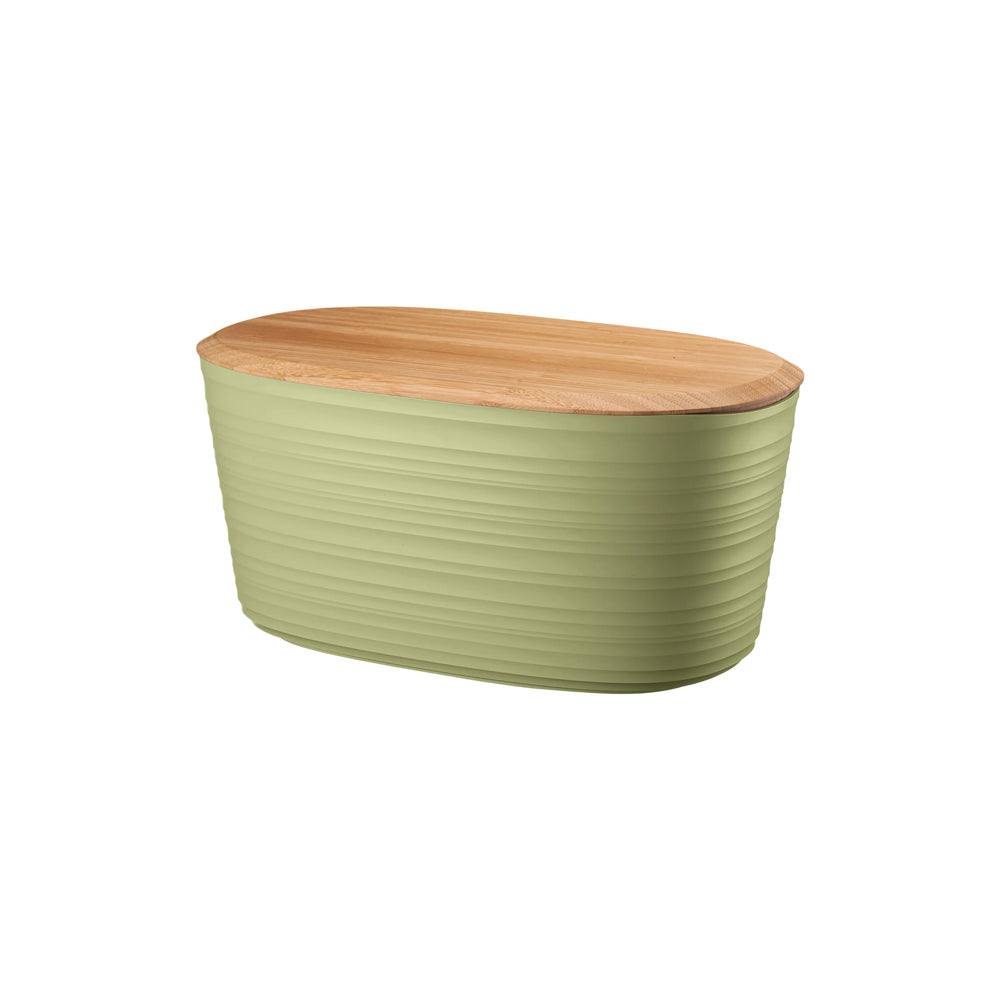 Guzzini Italy Tierra Bread Box With Board Large - Light Green