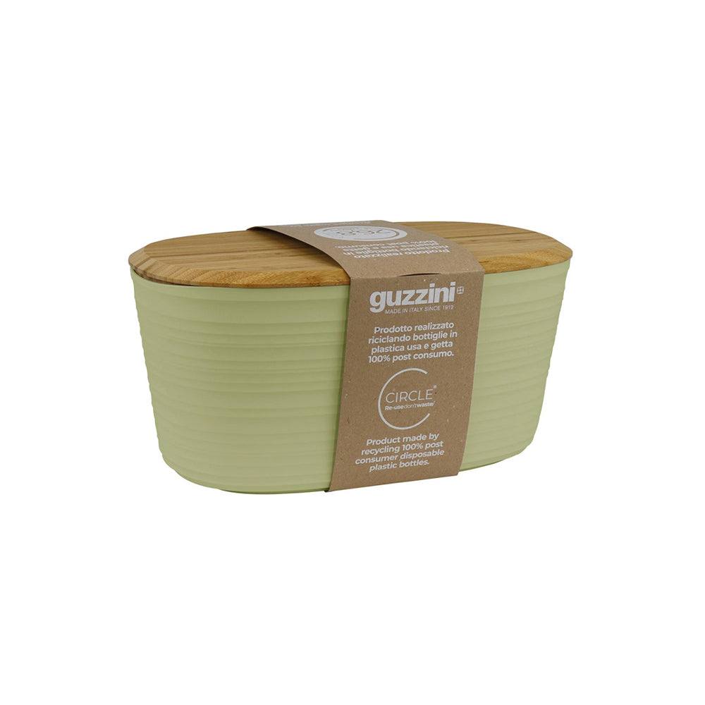 Guzzini Italy Tierra Bread Box With Board Large - Light Green