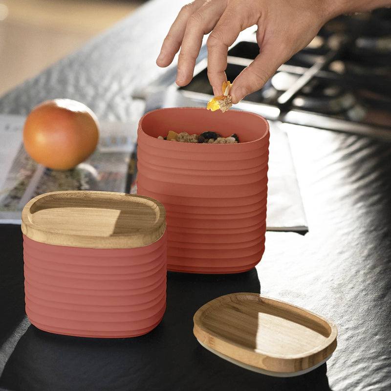 Guzzini Italy Tierra Storage Jar Medium - Dark Terracotta