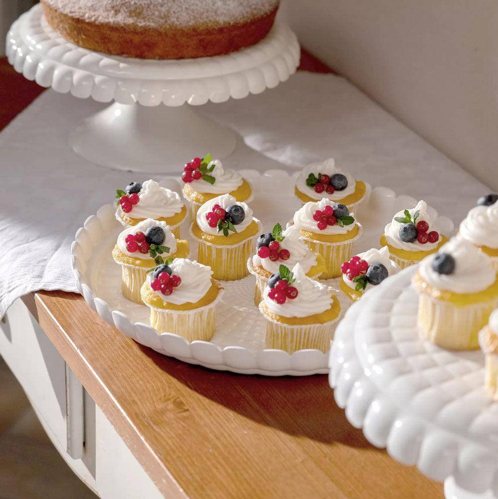 Guzzini Italy Tiffany Cake Serving Set - Milk White