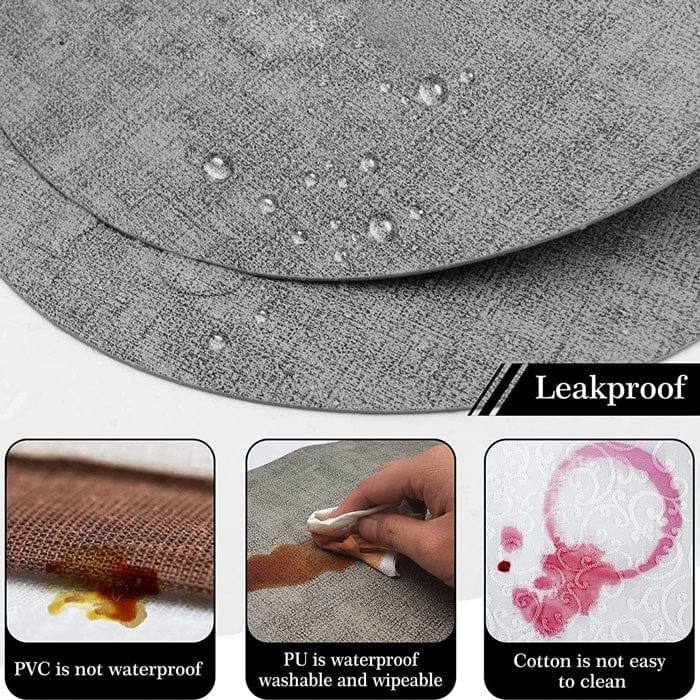 Guzzini Italy Tiffany Oval Reversible Mats, Set of 6 - Light Grey