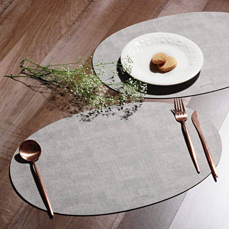 Guzzini Italy Tiffany Oval Reversible Mats, Set of 6 - Light Grey