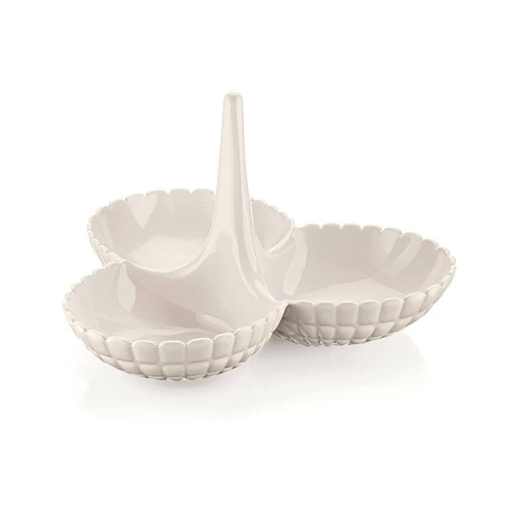 Guzzini Italy Tiffany Sectional Serving Bowls - Milk White