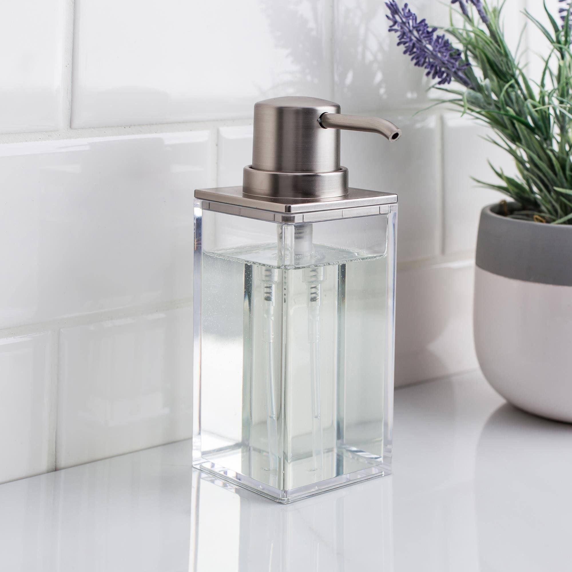 iDesign Clarity Clear Soap Pump - Brushed Nickel
