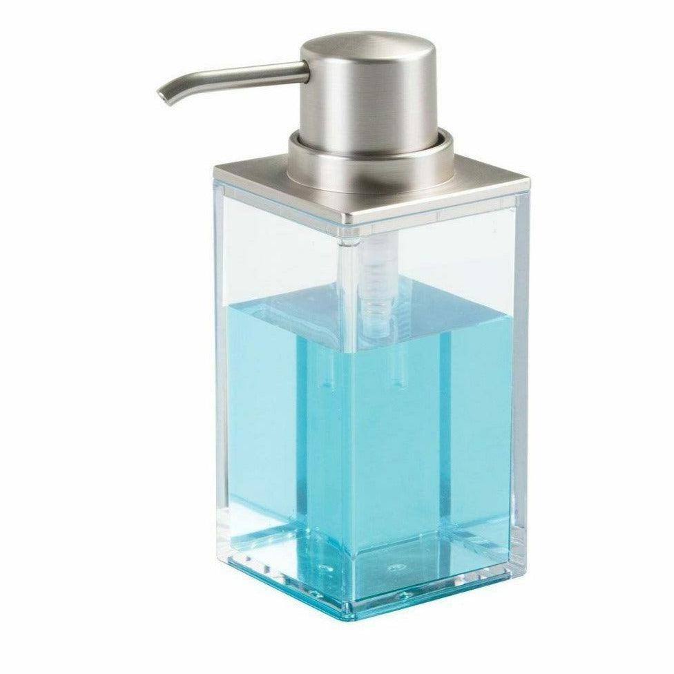 iDesign Clarity Clear Soap Pump - Brushed Nickel