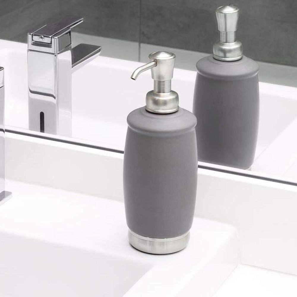 iDesign York Tall Soap Pump - Grey Nickel