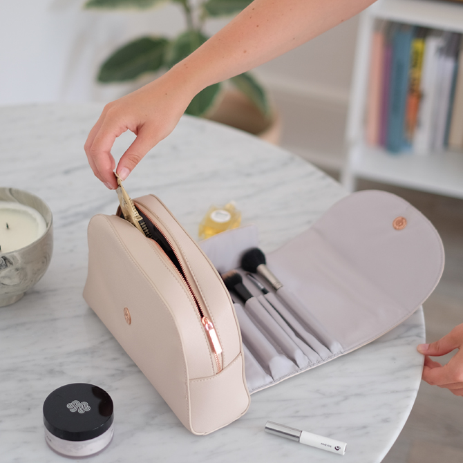 Wrap Around Make-up Bag - Blush Pink
