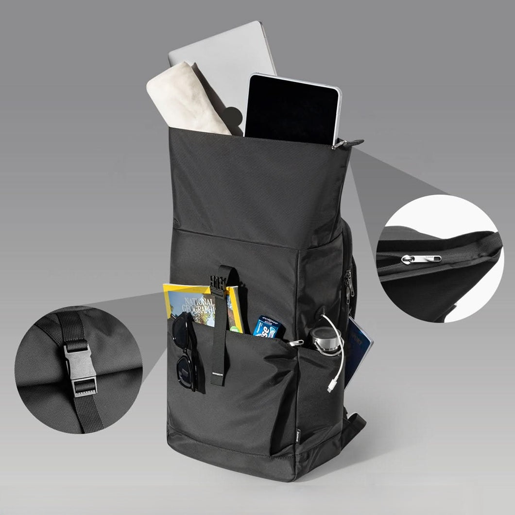 Travel Roll Top Backpack 30L - Black