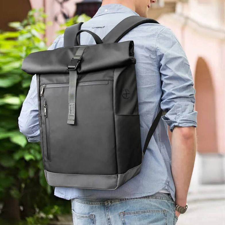 Inateck Roll Top Laptop Backpack - Black