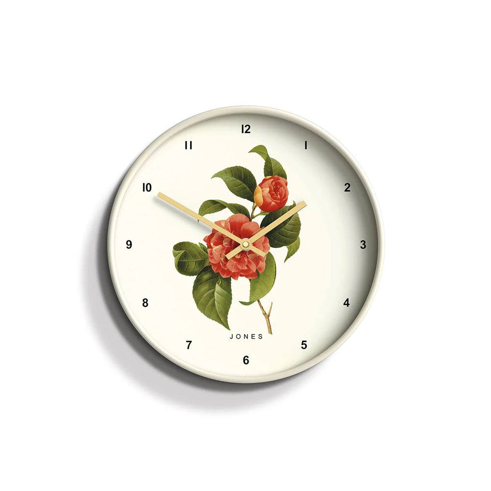 Jones Clocks Botanical Wall Clock 30cm - Whipped Cream