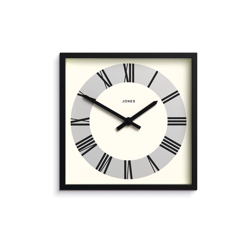 Jones Clocks Box Roman Wall Clock - Black