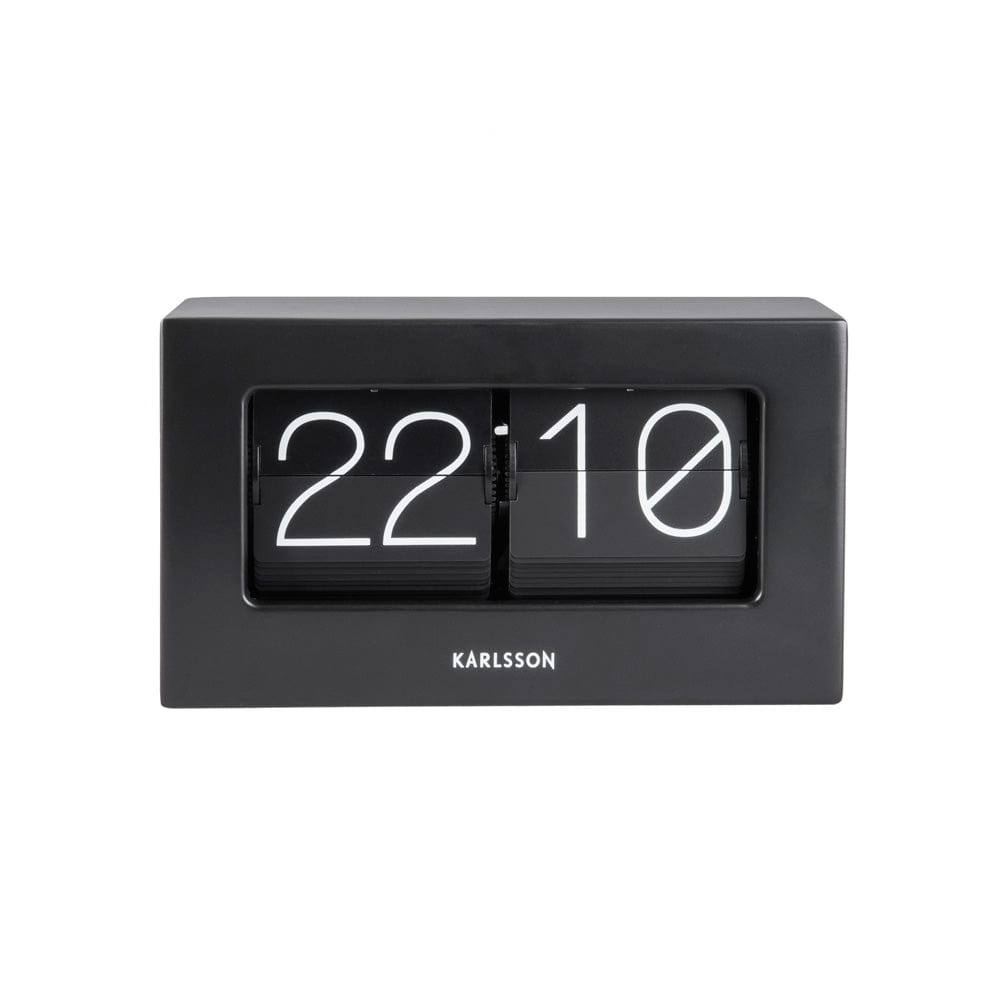 Karlsson Netherlands Boxed Flip Table Clock Medium - Black