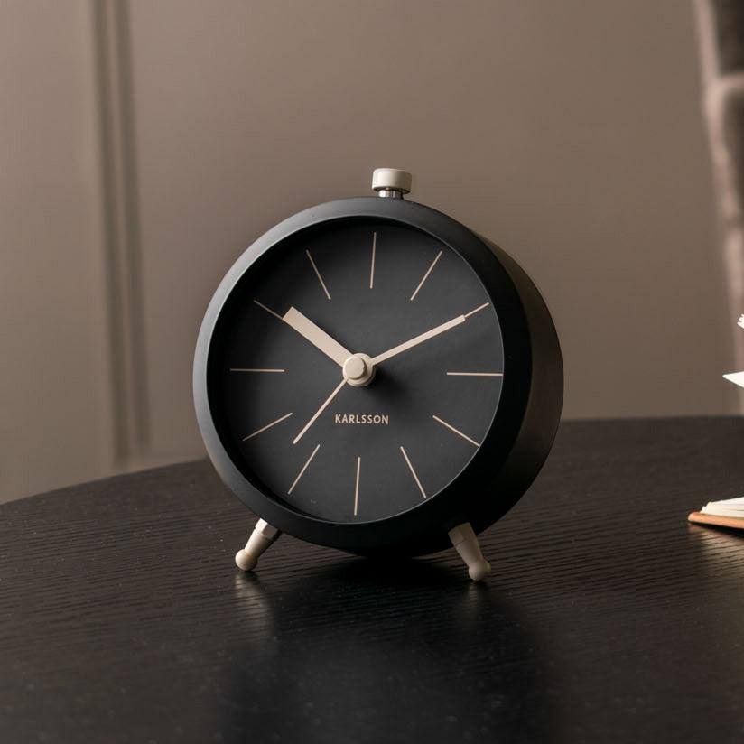 Karlsson Netherlands Button Alarm Clock - Matte Black