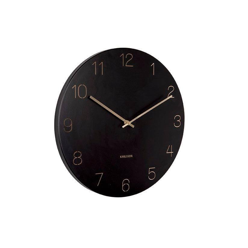 Karlsson Netherlands Charm Engraved Numbers Wall Clock 40cm - Black