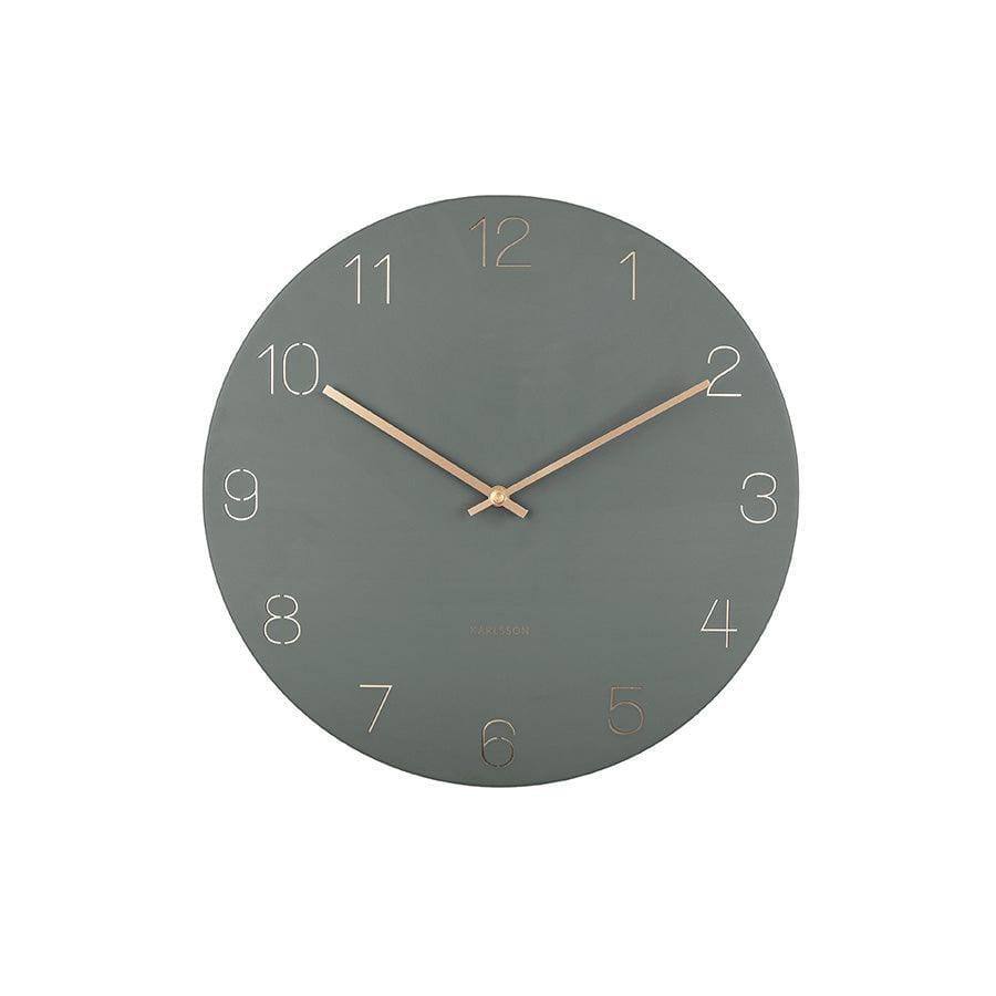 Karlsson Netherlands Charm Engraved Numbers Wall Clock 40cm - Green