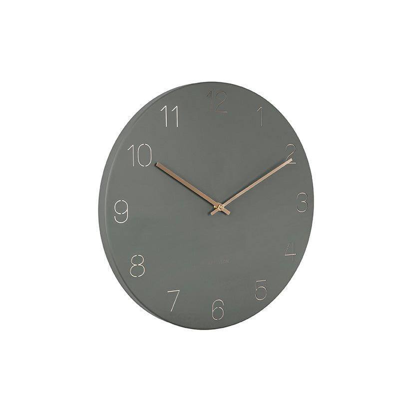 Karlsson Netherlands Charm Engraved Numbers Wall Clock 40cm - Green
