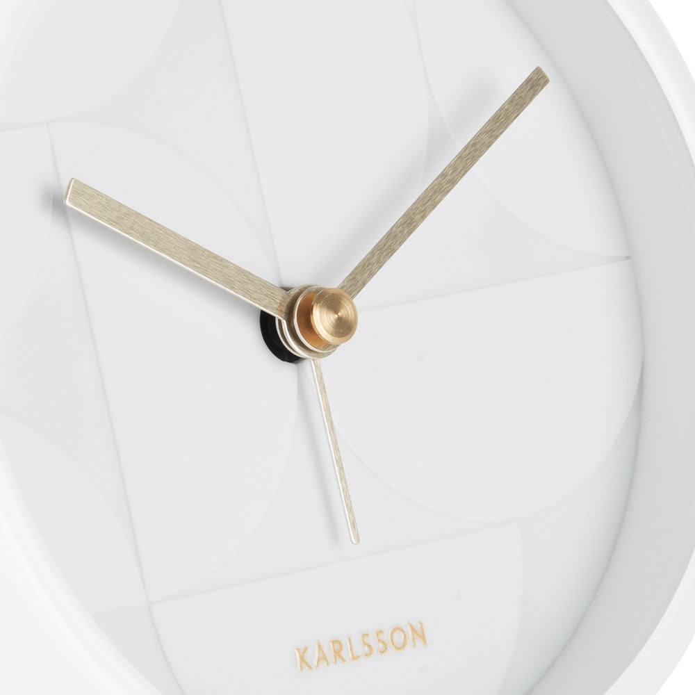 Karlsson Netherlands Echelon Circular Alarm Clock - White