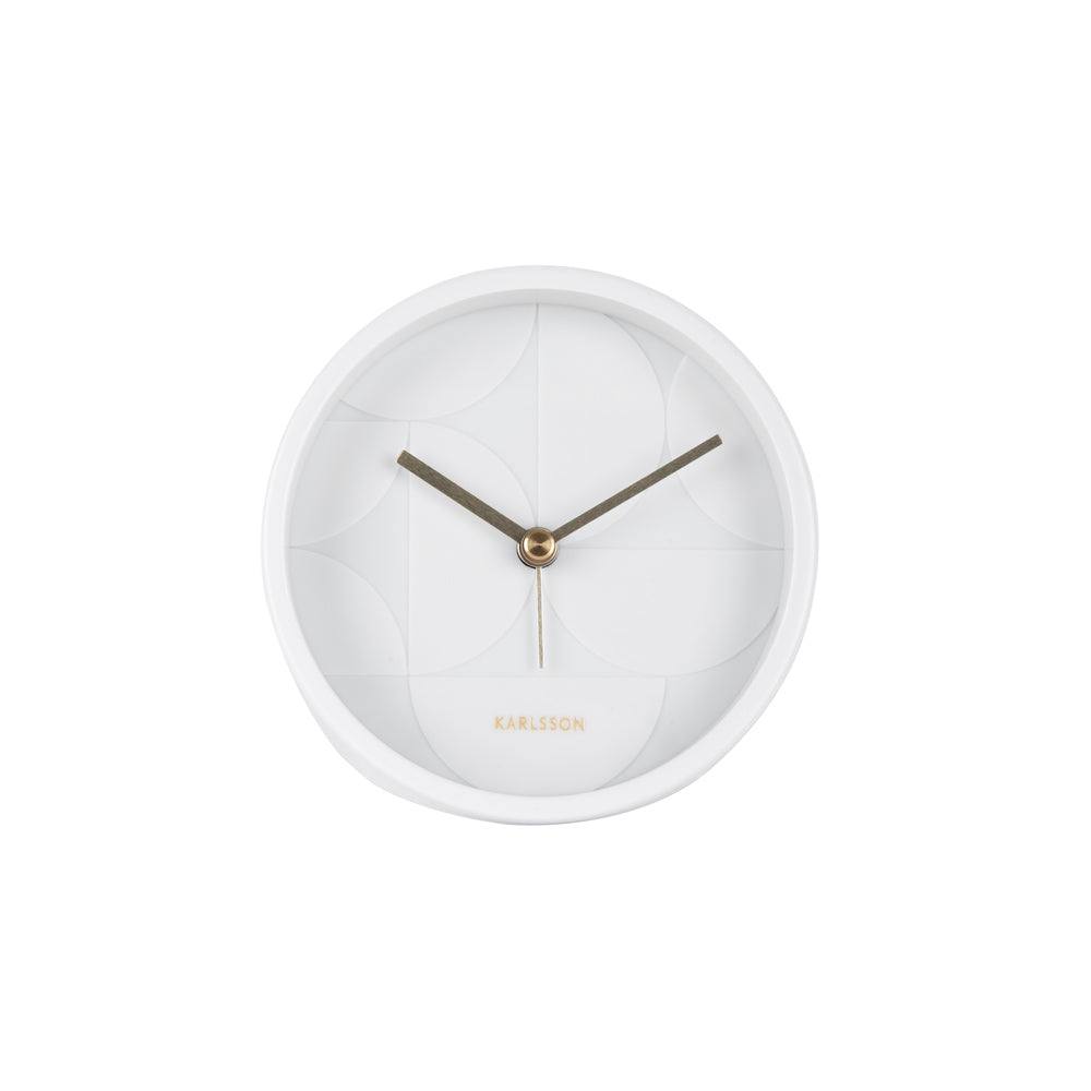 Karlsson Netherlands Echelon Circular Alarm Clock - White