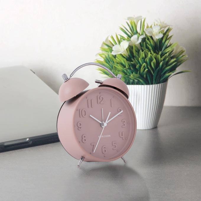 Karlsson Iconic Alarm Clock Faded Pink