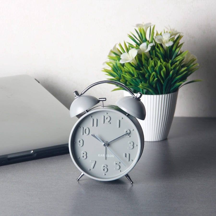 Karlsson Netherlands Iconic Alarm Clock - Matte Grey