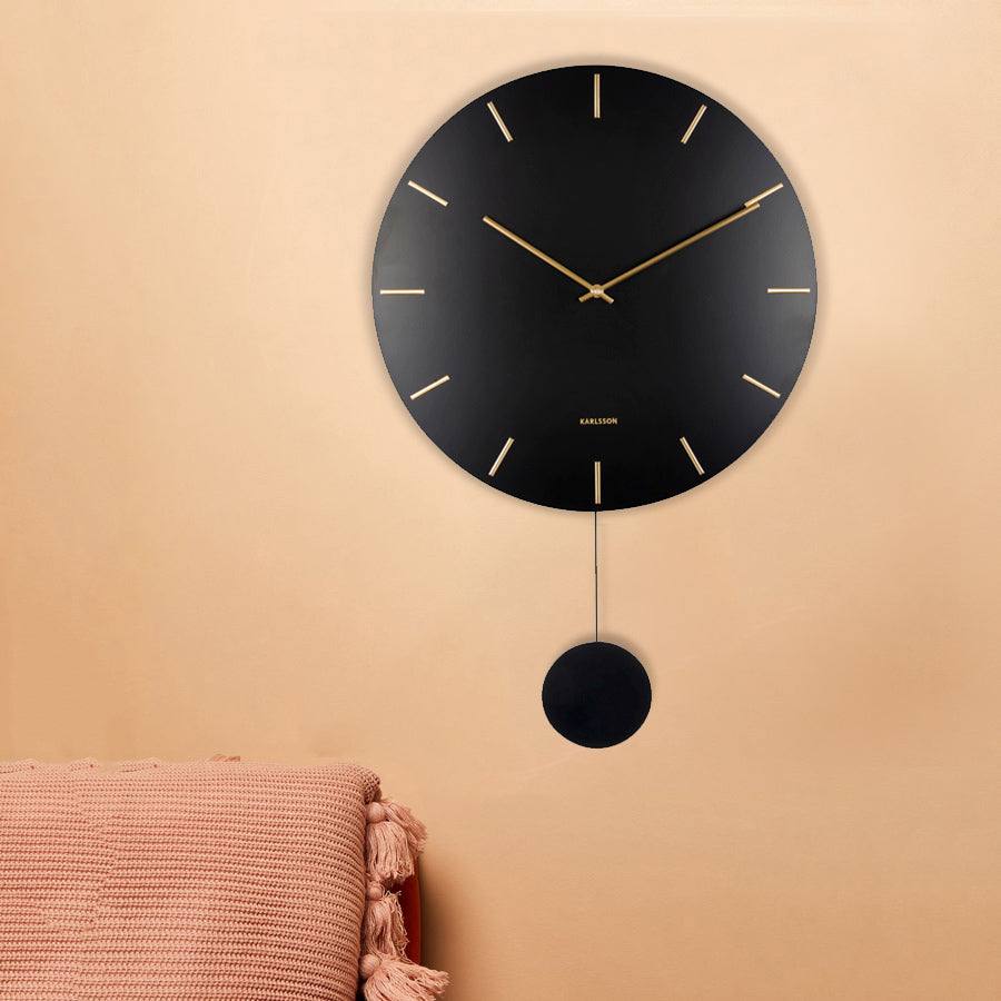 Karlsson Netherlands Impressive Pendulum Wall Clock 47cm - Black