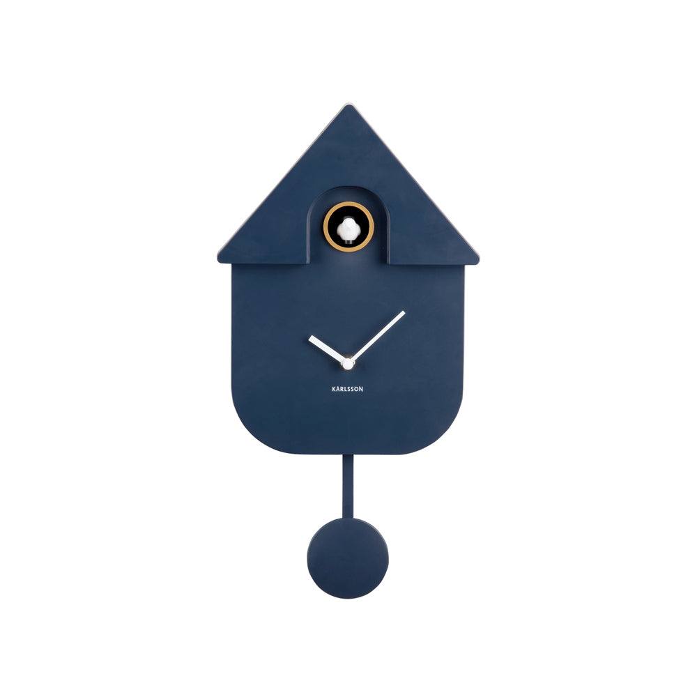 Karlsson Netherlands Modern Cuckoo Pendulum Wall Clock - Dark Blue