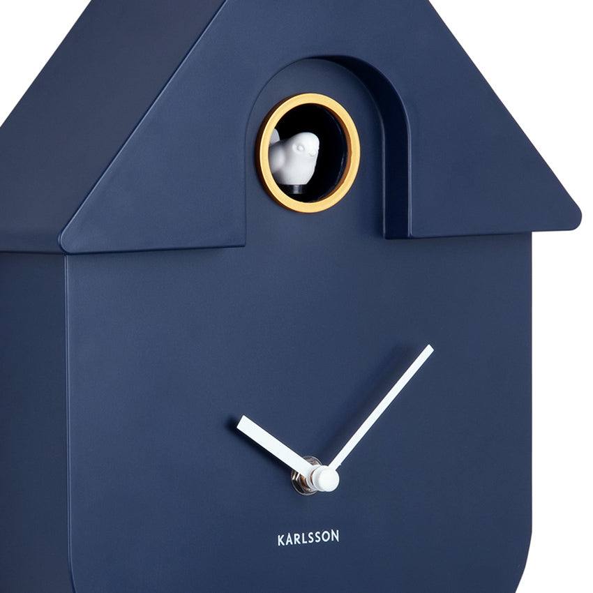 Karlsson Netherlands Modern Cuckoo Pendulum Wall Clock - Dark Blue