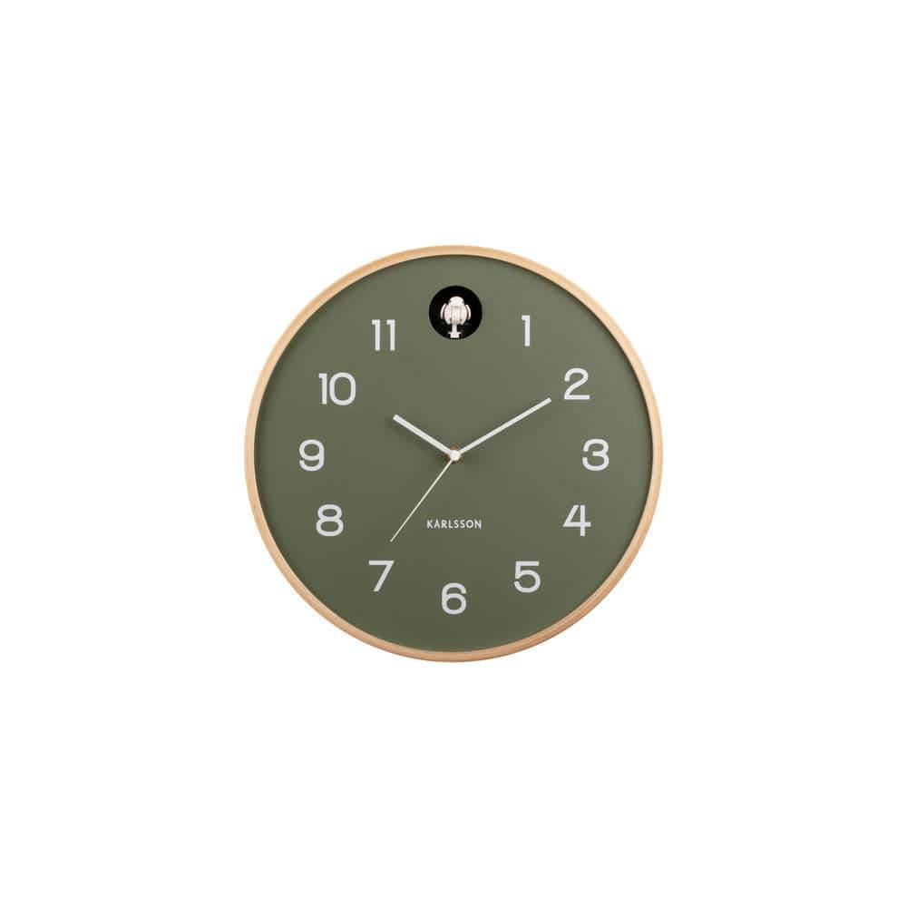 Karlsson Netherlands Natural Cuckoo Wall Clock 31cm - Jungle Green