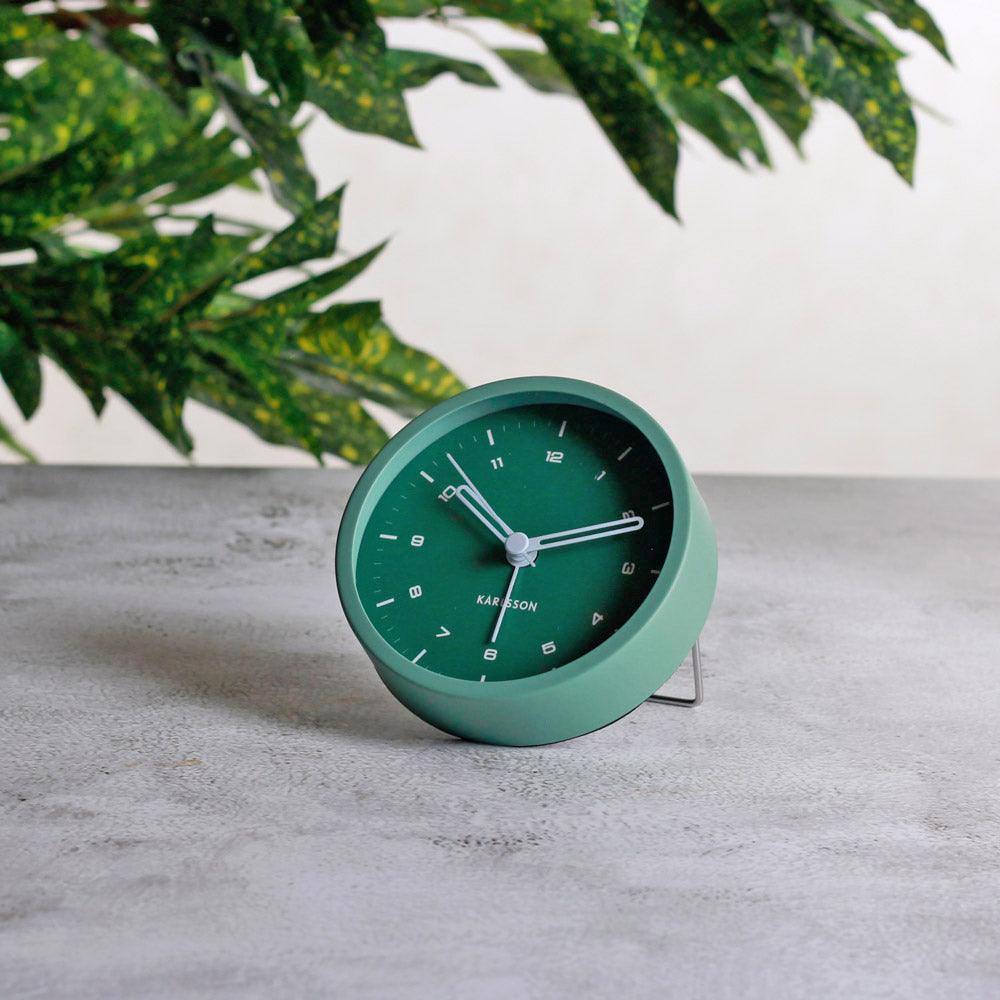 Karlsson Netherlands Tinge Alarm Clock - Steel Green
