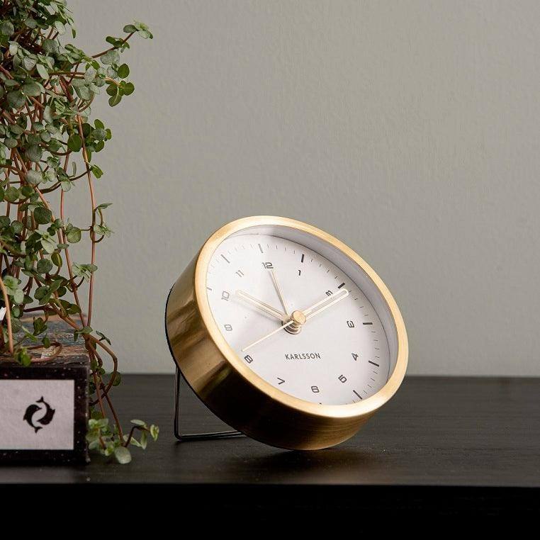 Karlsson Netherlands Tinge Alarm Clock - White Gold