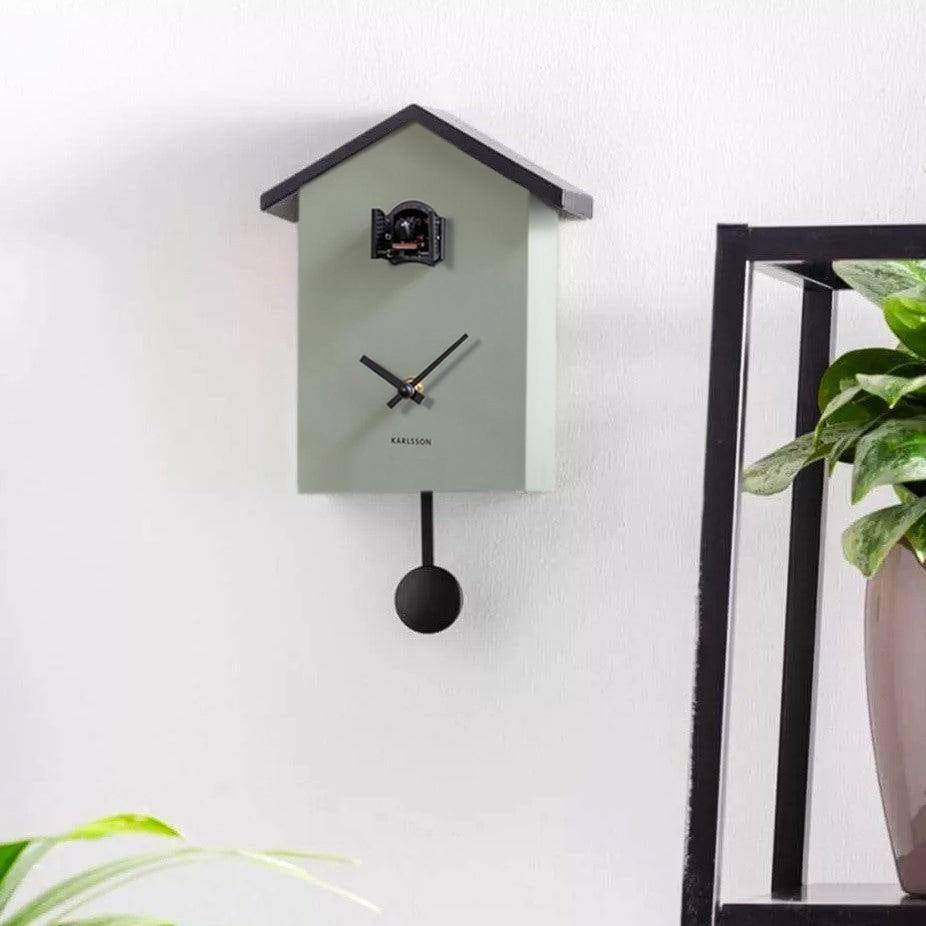 Karlsson Netherlands Traditional Cuckoo Pendulum Wall Clock - Jungle Green