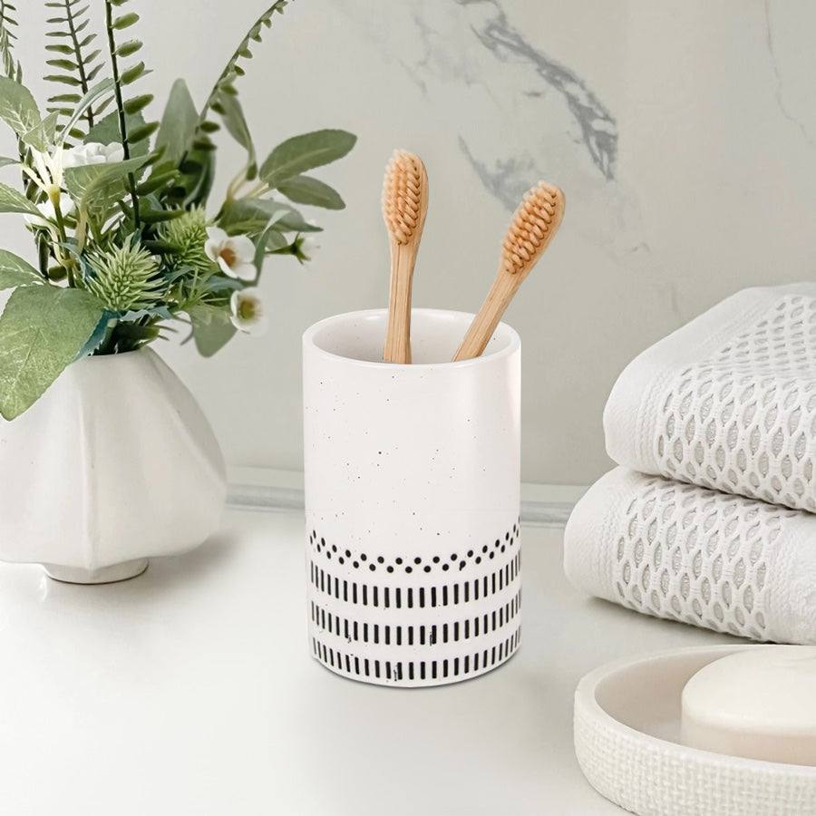 Kleine Wolke Alva Toothbrush Tumbler - Black & White
