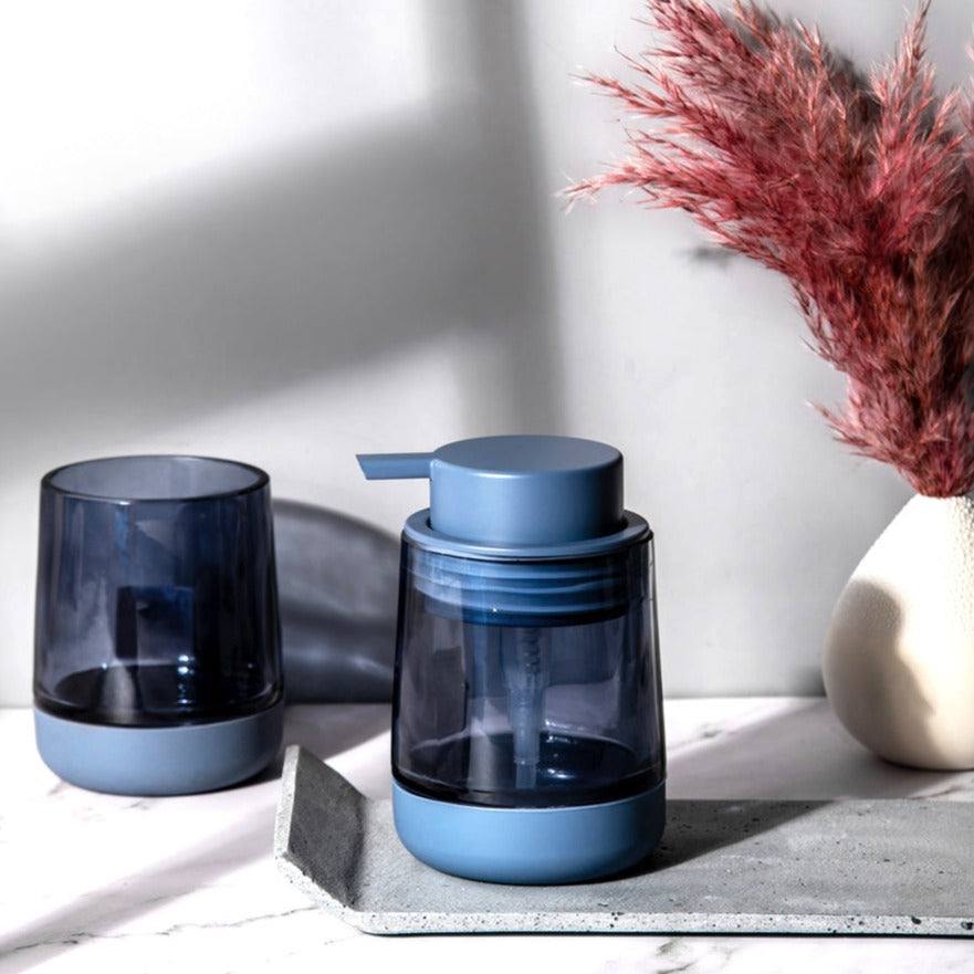 Kleine Wolke Belly Glass Soap Dispenser - Blue