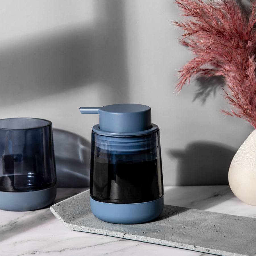 Kleine Wolke Belly Glass Soap Dispenser - Blue