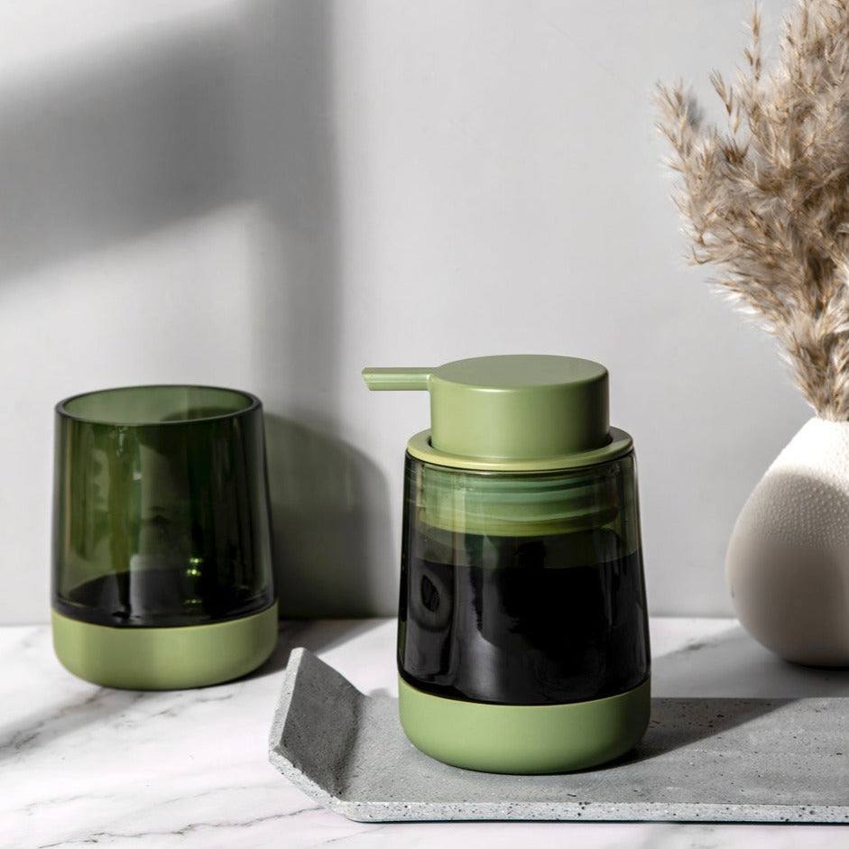 Kleine Wolke Belly Glass Soap Dispenser - Green