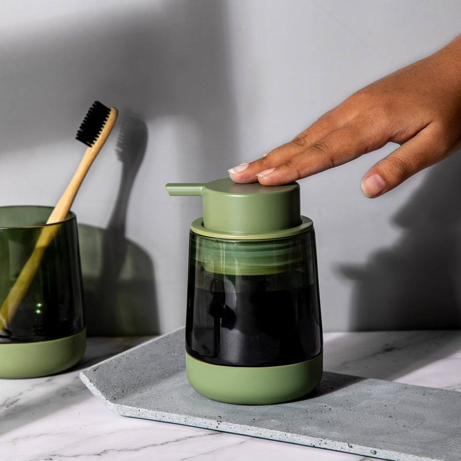 Kleine Wolke Belly Glass Soap Dispenser - Green