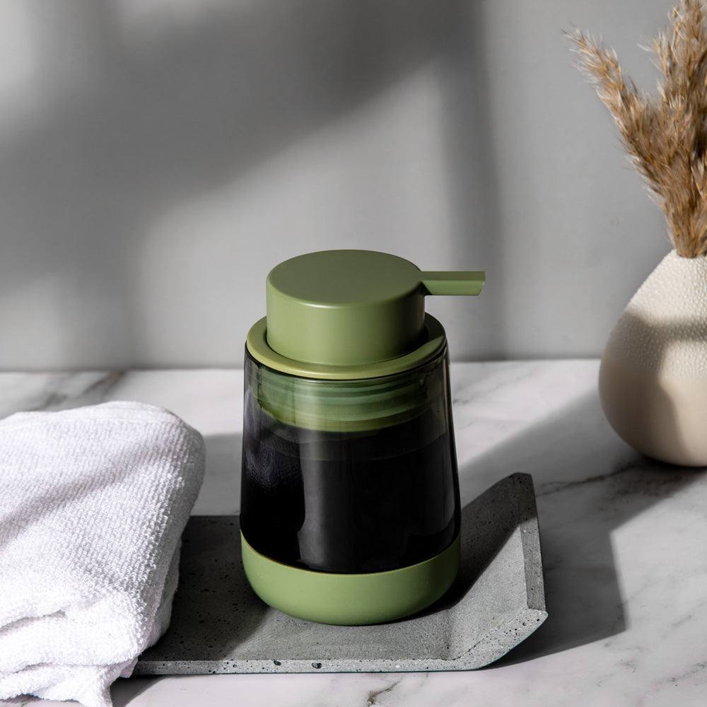 Kleine Wolke Belly Glass Soap Dispenser - Green
