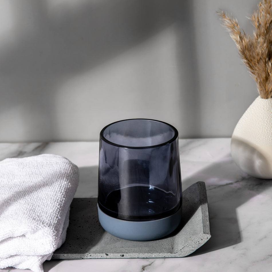 Kleine Wolke Belly Glass Toothbrush Tumbler - Blue