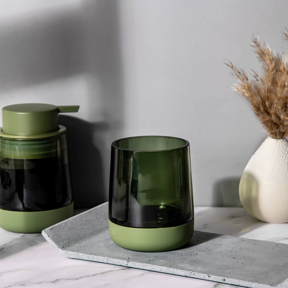 Kleine Wolke Belly Glass Toothbrush Tumbler - Green