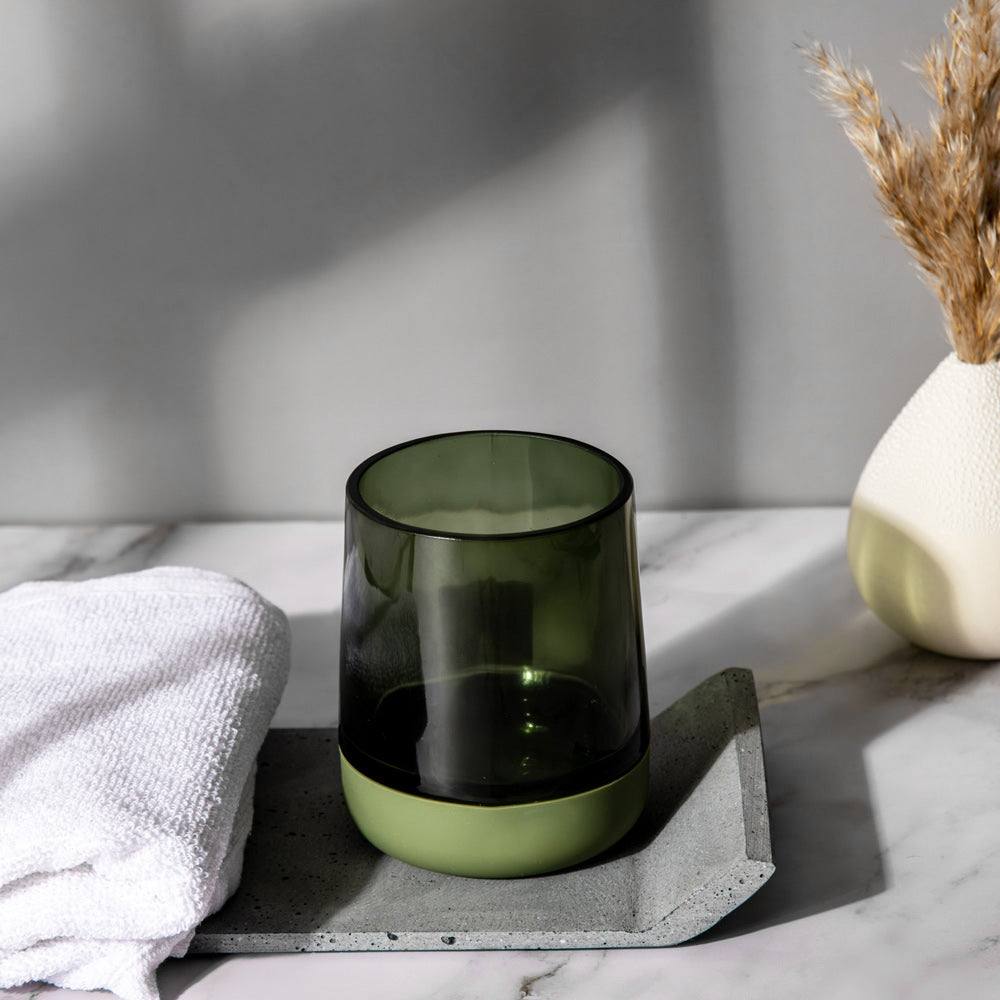 Kleine Wolke Belly Glass Toothbrush Tumbler - Green