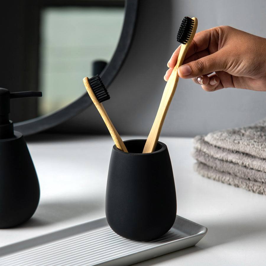 Kleine Wolke Drip Toothbrush Tumbler - Black