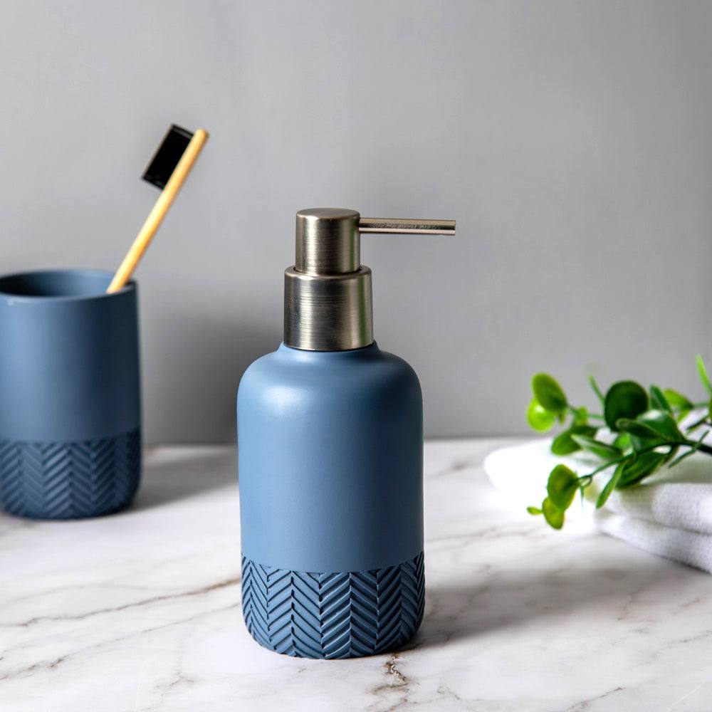 Kleine Wolke Herringbone Soap Dispenser - Stone Blue