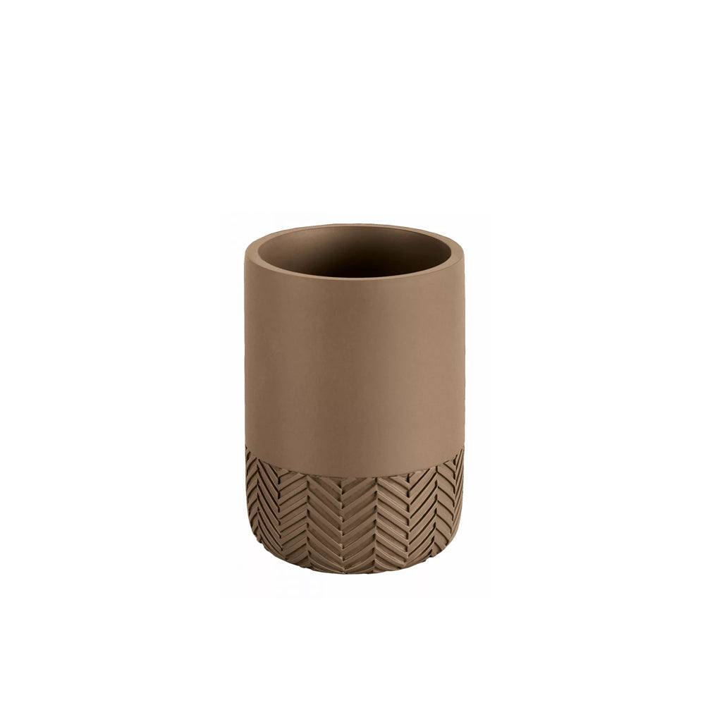 Kleine Wolke Herringbone Toothbrush Tumbler - Dark Beige