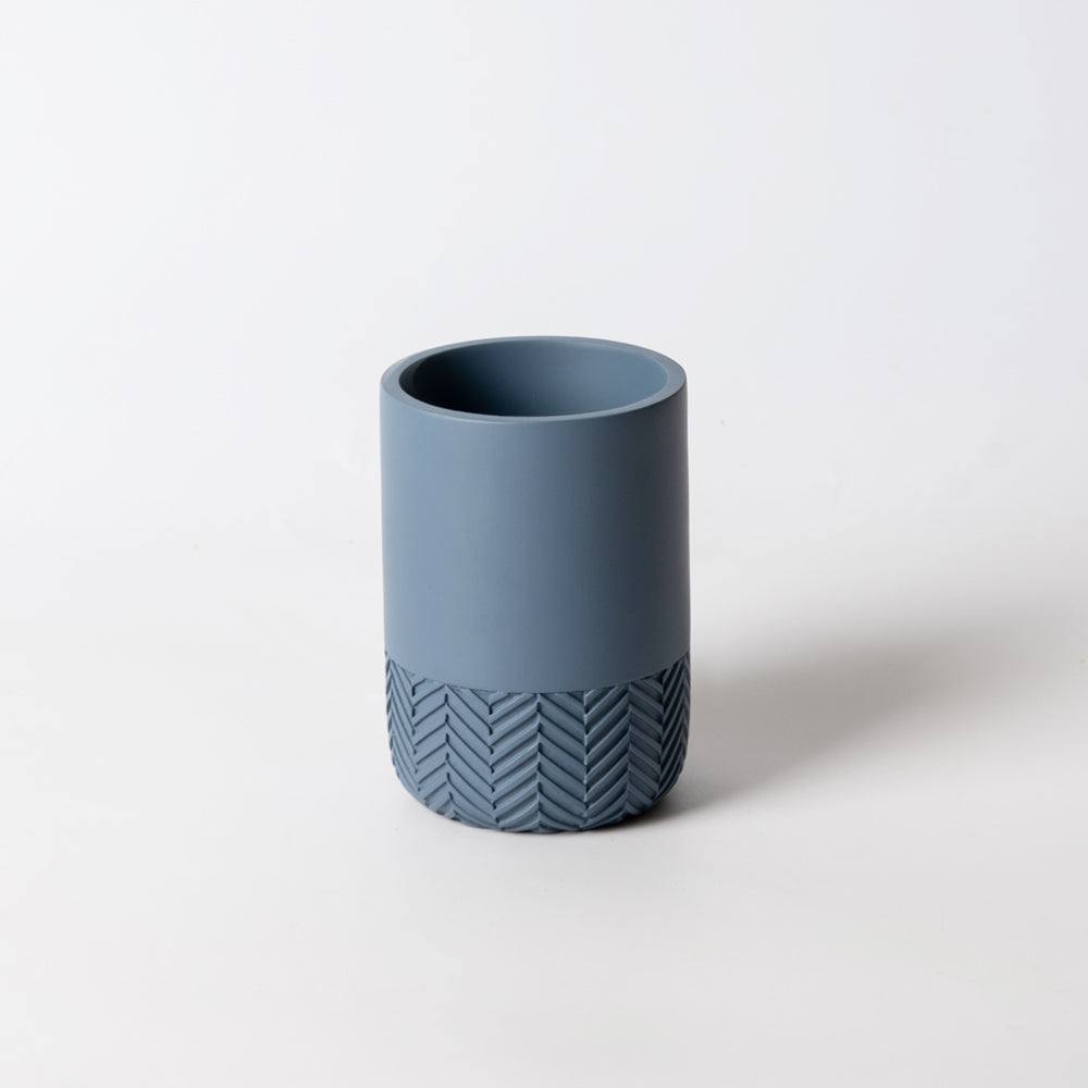 Kleine Wolke Herringbone Toothbrush Tumbler - Stone Blue