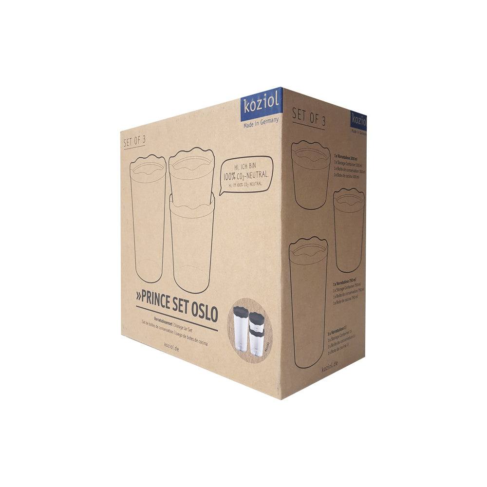 Koziol Germany Oslo 3-Piece Storage Box Set - Ash Grey