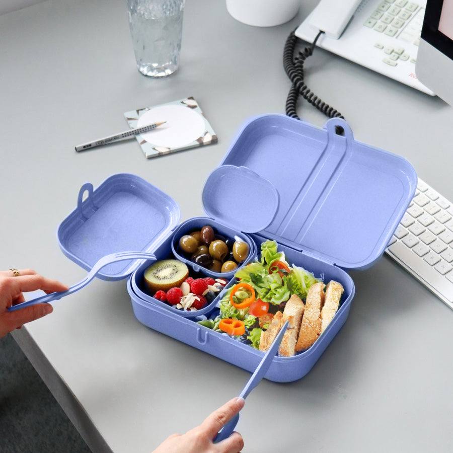 Lunch box with cutlery