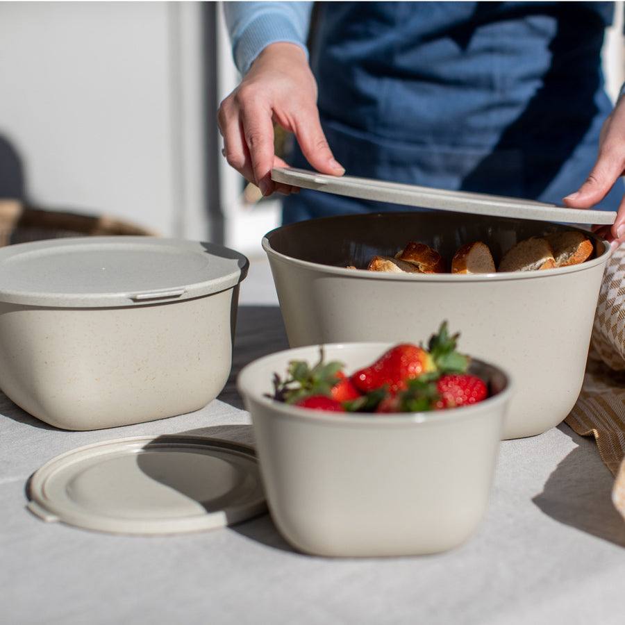 Koziol Germany Stockholm 3-Piece Storage Box Set - Desert Sand