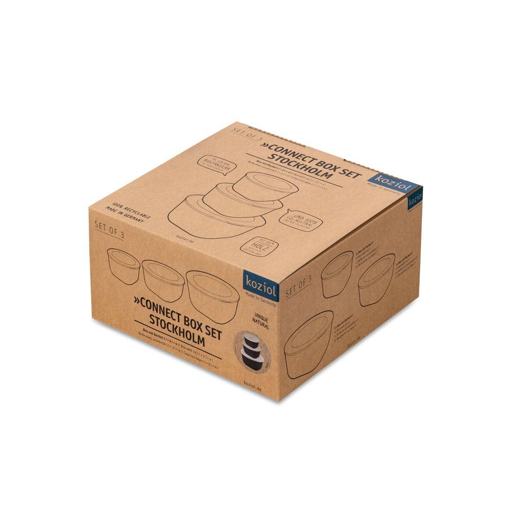 Koziol Germany Stockholm 3-Piece Storage Box Set - Desert Sand