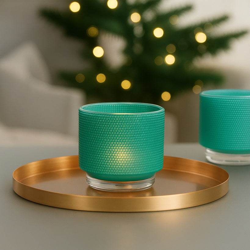 Colorata Tealight Holder with Cover - Teal