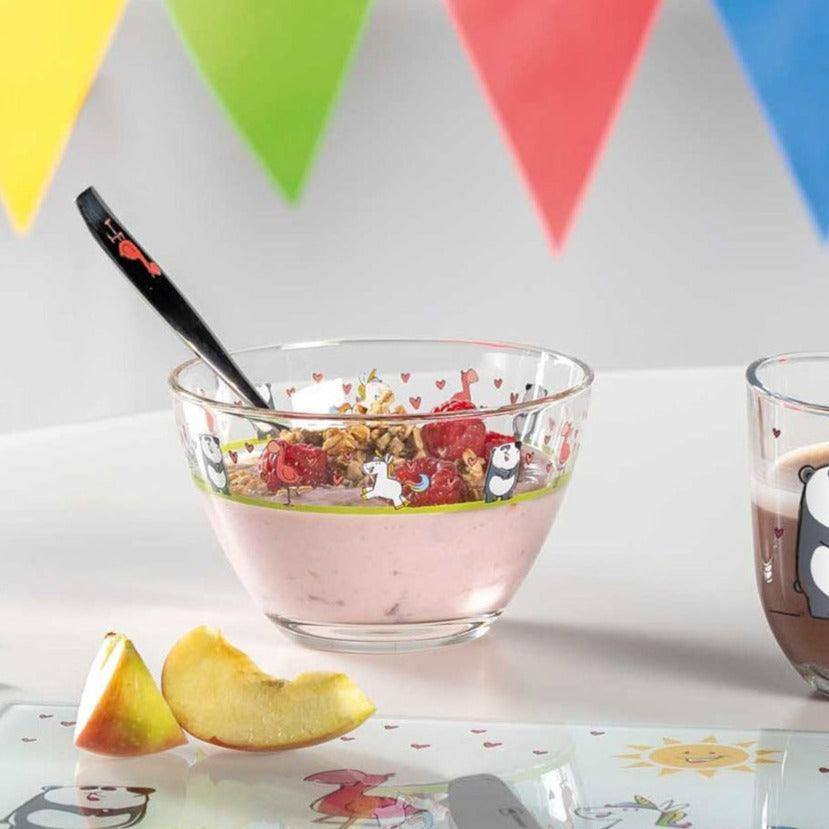 Leonardo Germany Bambini Glass Bowl Medium - Unicorn Flamingo Panda